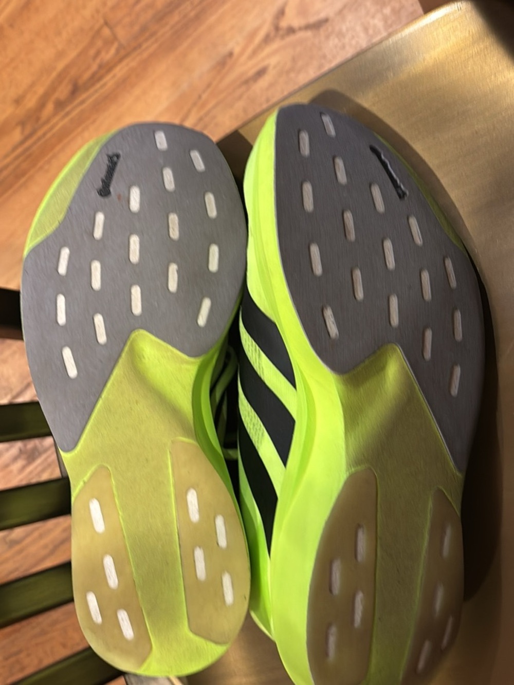 adidas Adizero Evo SL Men's Neon Yellow & Black Running Shoes - Picture 2 of 3